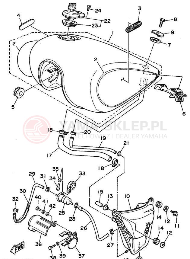 Schemat "zbiornik paliwa" do Yamaha VIRAGO 1100 XV1100F/XV1100FC