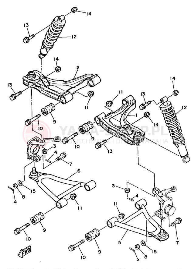 Schemat "Koło przód" do Yamaha BIG BEAR 4WD YFM350FWB