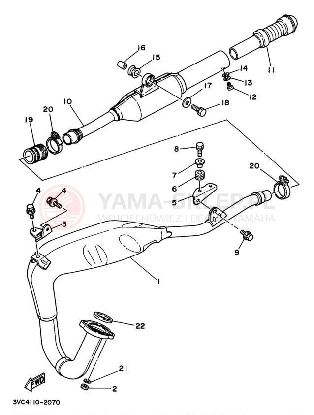 Schemat "Wydech końcowy" do Yamaha RT180J