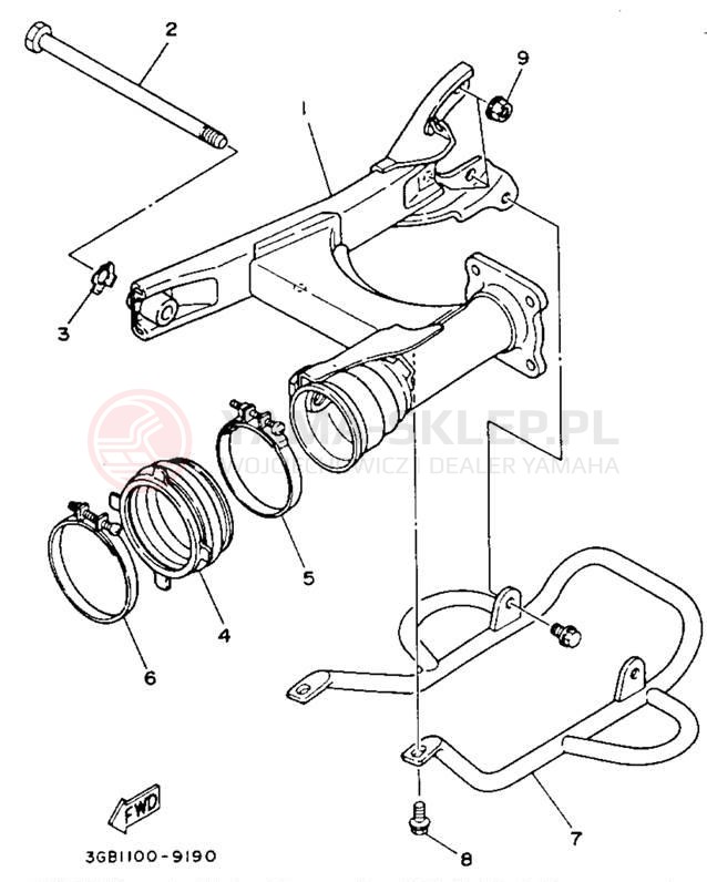 Schemat "wahacz" do Yamaha CHAMP YFM100A
