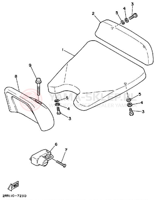 Schemat "siedzenie" do Yamaha YSR50T