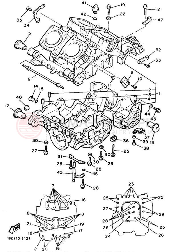 Schemat "Obudowa silnika" do Yamaha V-MAX 1200 VMX12AC/VMX12A