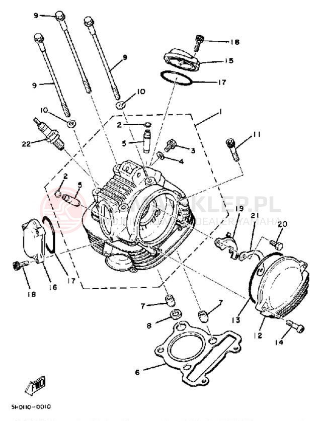 Schemat "głowica" do Yamaha SR185J