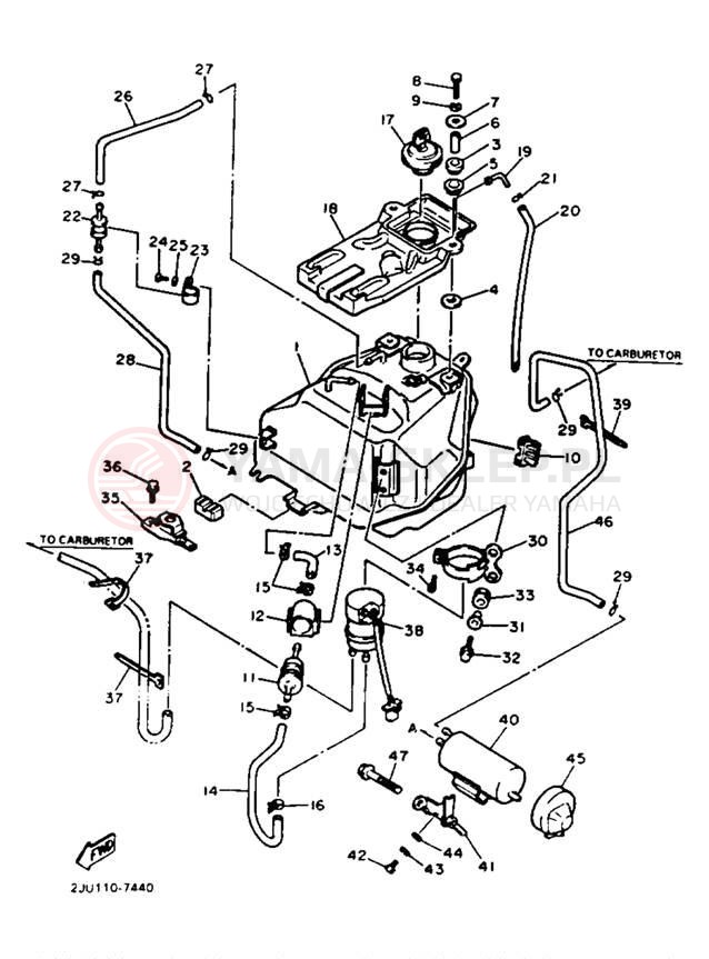 Schemat "zbiornik paliwa" do Yamaha VIRAGO 535 XV535TC/XV535T