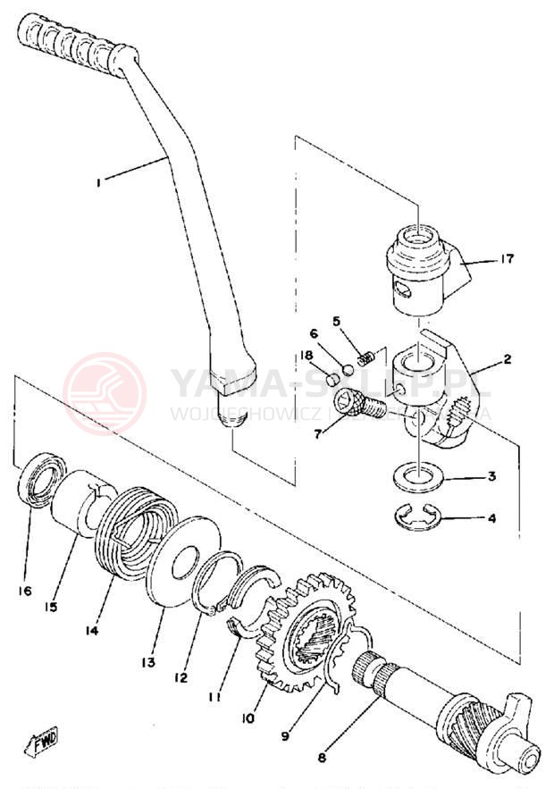 Schemat "kopniak" do Yamaha IT175F