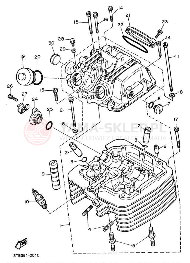 Schemat "głowica" do Yamaha XT600EBC/XT600EB