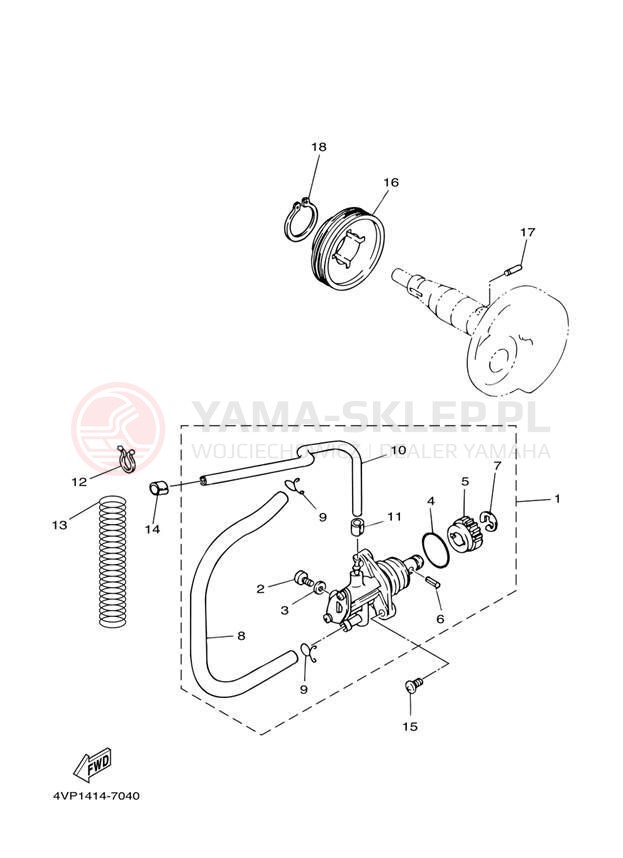 Schemat "Pompa olejowa" do Yamaha ZUMA YW50T