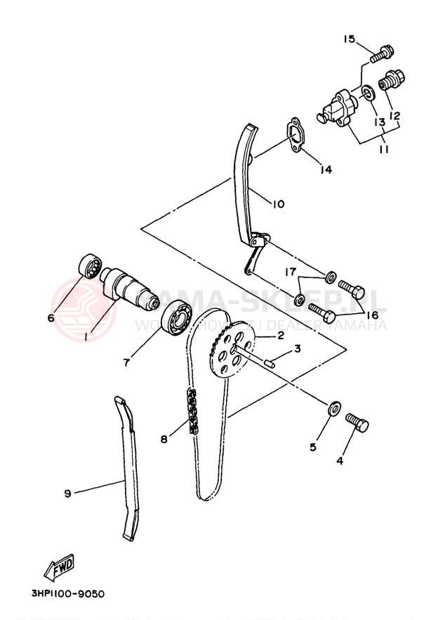 Schemat "Rozrząd - łańcuszek" do Yamaha YFM350FWJ