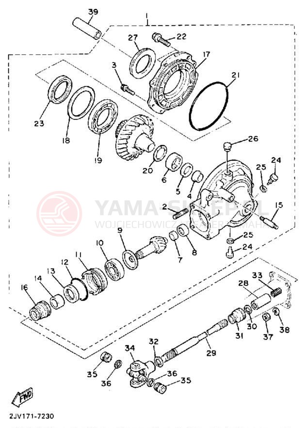 Schemat "Wał napędowy" do Yamaha VIRAGO 535 XV535A/XV535AC
