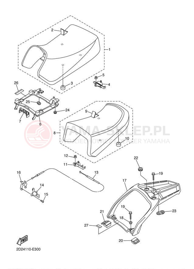 Schemat "siedzenie" do Yamaha FJR1300AE FJR13AEW/FJR13AEWC