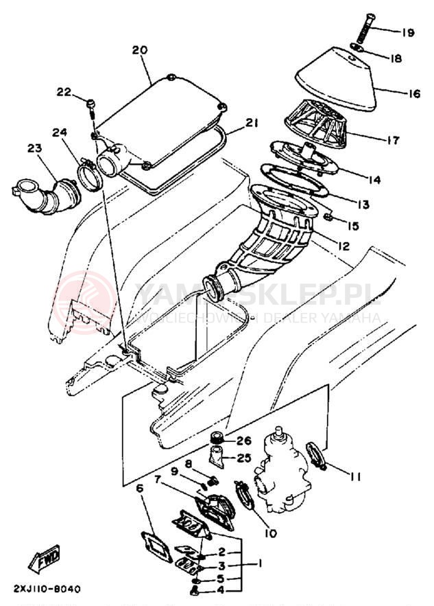 Schemat "Filtr powietrza" do Yamaha BLASTER YFS200U