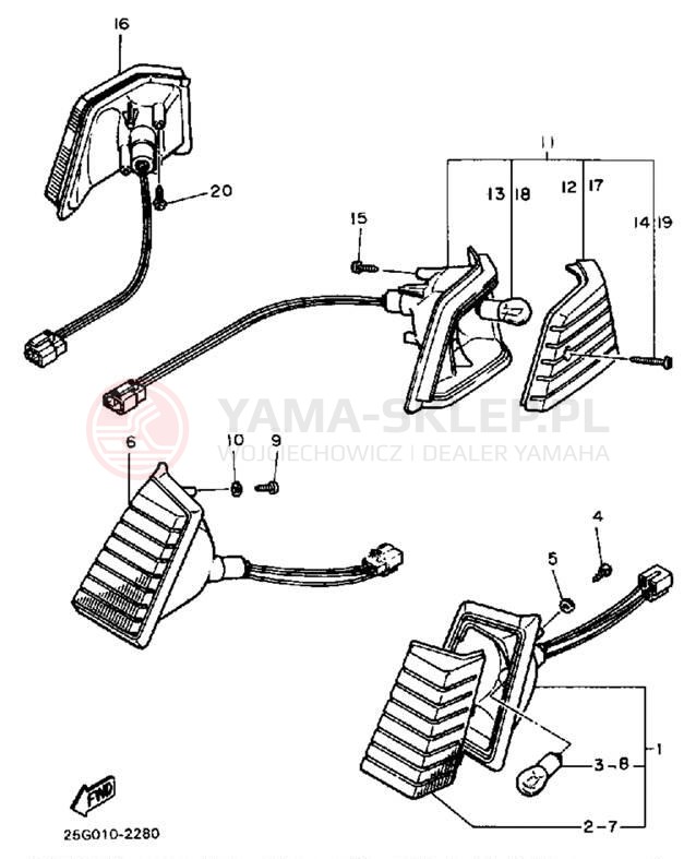 Schemat "kierunkowskazy" do Yamaha RIVA 180 XC180L/XC180LC