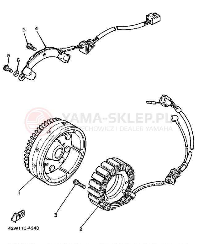 Schemat "prądnica" do Yamaha VIRAGO 700 XV700NC/XV700N