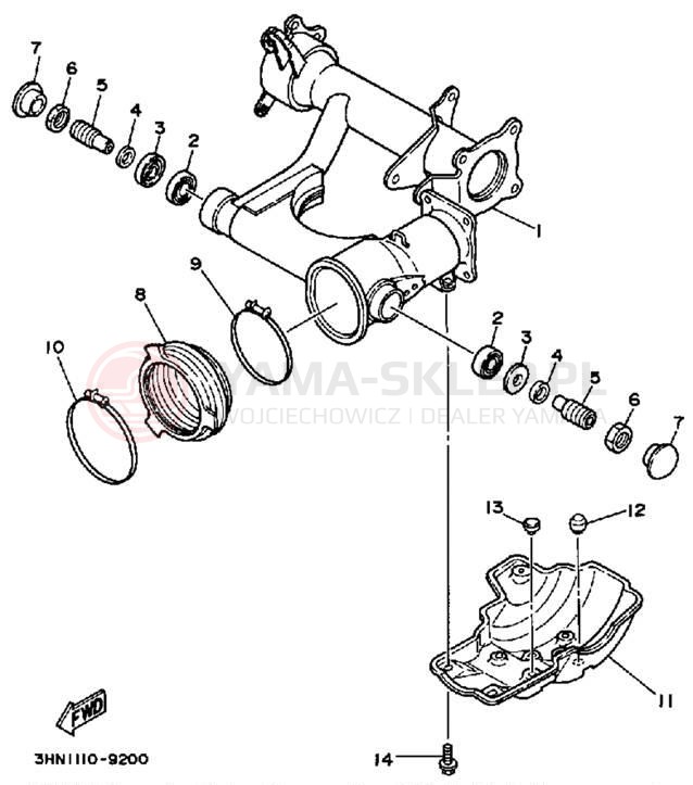 Schemat "wahacz" do Yamaha BIG BEAR 4WD YFM350FWW