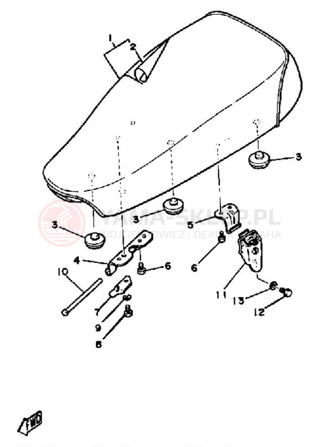 Schemat "siedzenie" do Yamaha DT100K