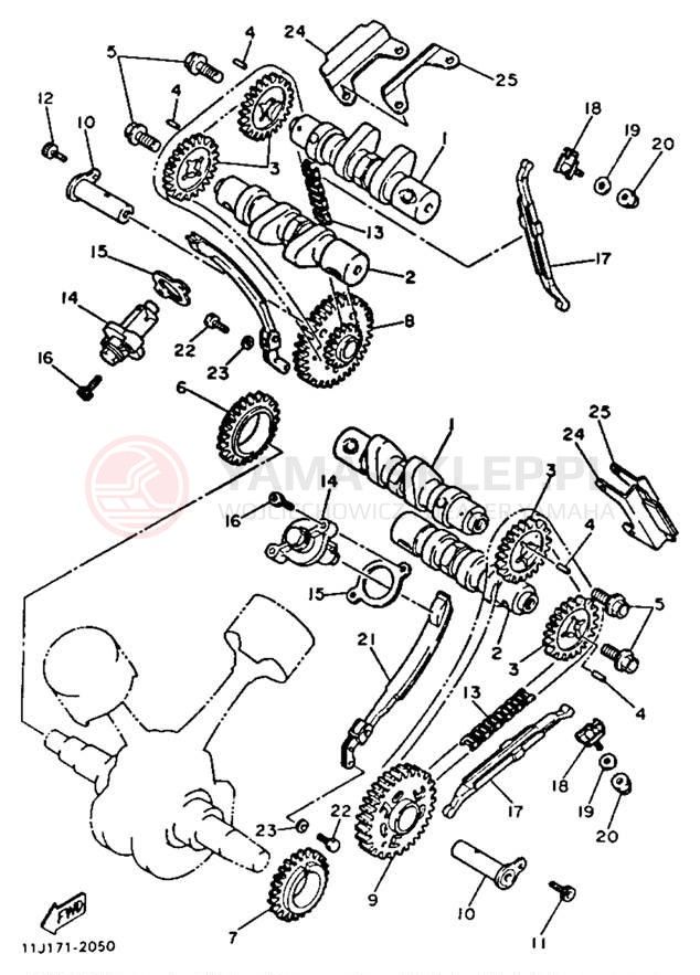 Schemat "Rozrząd - łańcuszek" do Yamaha XZ550RK