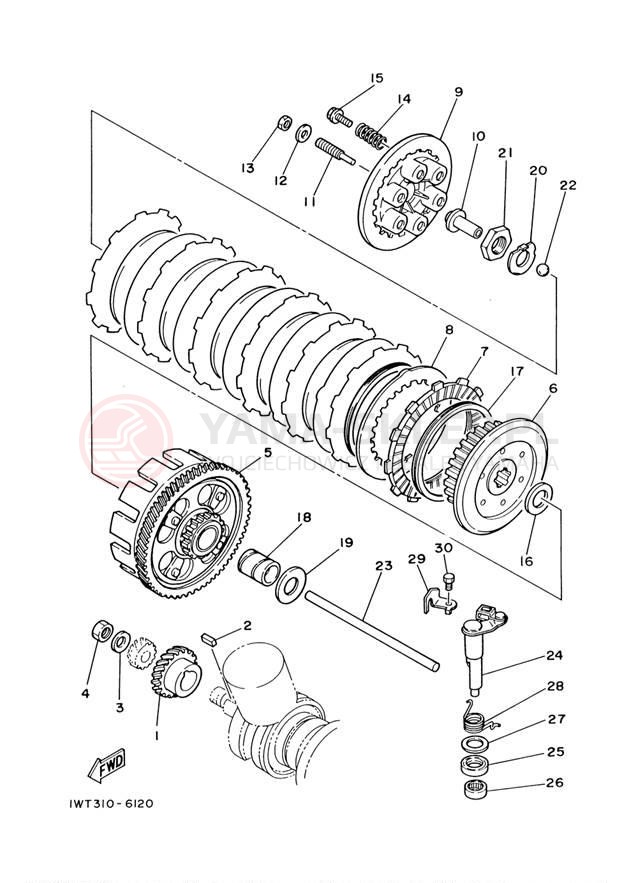 Schemat "sprzęgło" do Yamaha BANSHEE YFZ350M