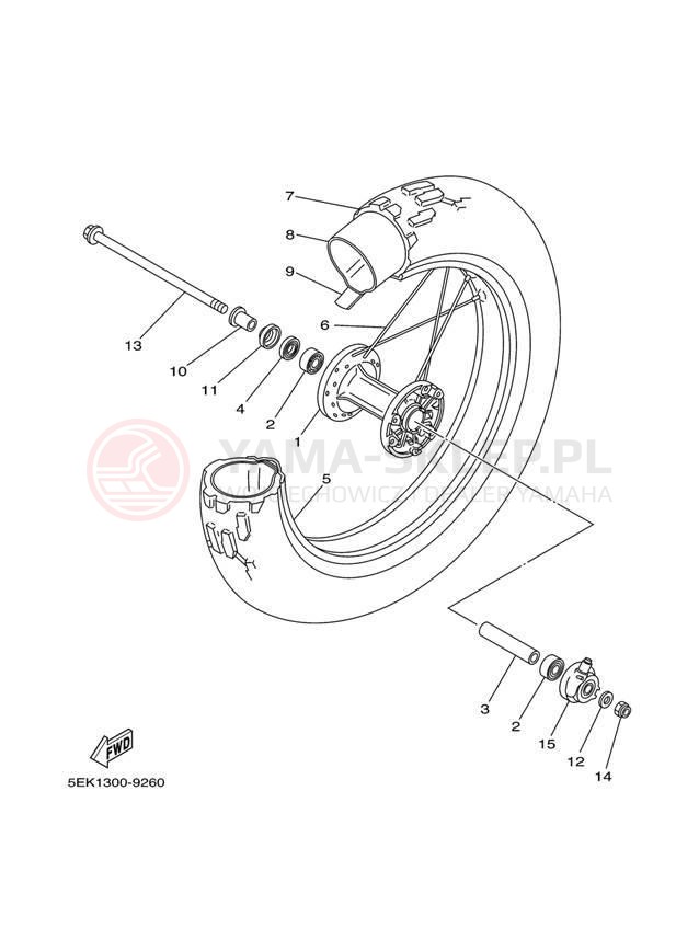 Schemat "Koło przód" do Yamaha TW200 TW200T1C/TW200T1