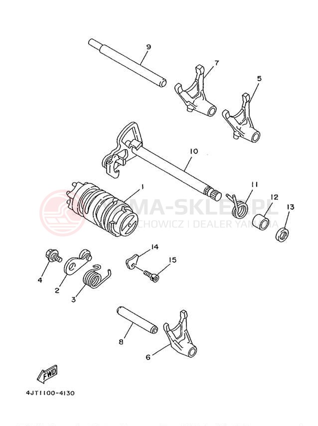Schemat "Wodziki, automat" do Yamaha TZ125 TZ125