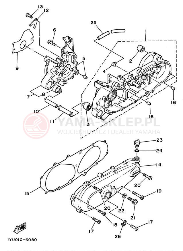 Schemat "Obudowa silnika" do Yamaha RAZZ SH50L