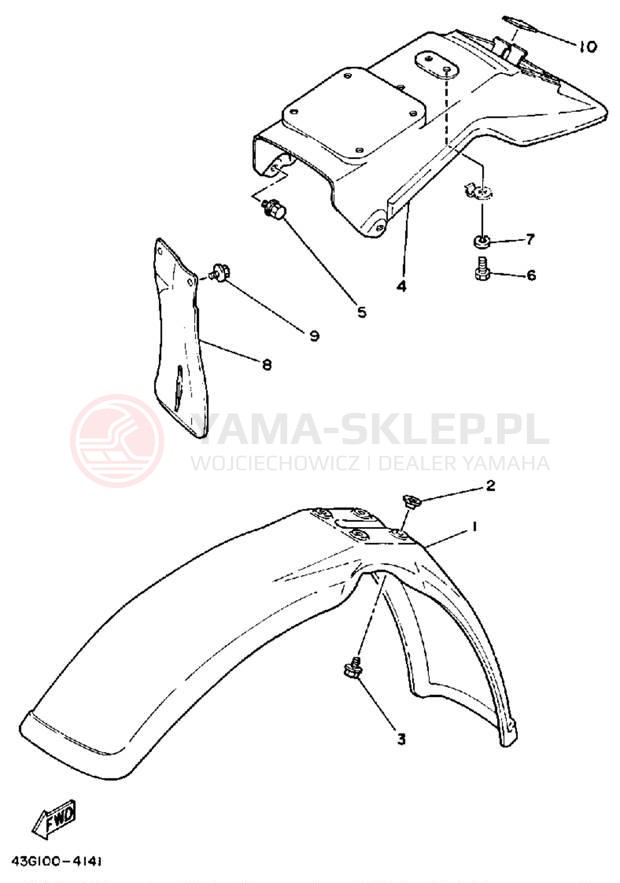Schemat "błotnik" do Yamaha IT200L