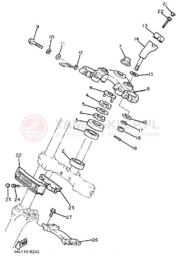 Schemat "Półki zawieszenia" do Yamaha VIRAGO 750 XV750U/XV750UC