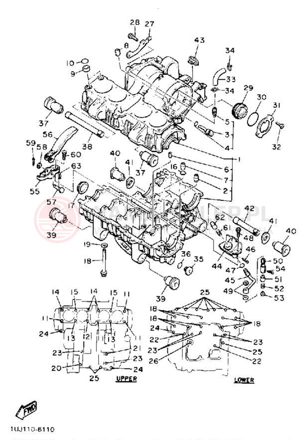 Schemat "Obudowa silnika" do Yamaha RADIAN YX600UC/YX600U