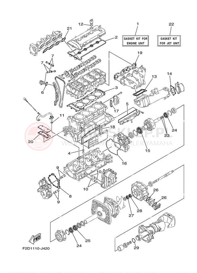 Schemat "Zestaw naprawczy" do Yamaha 242 LIMITED S SXT1800GJ