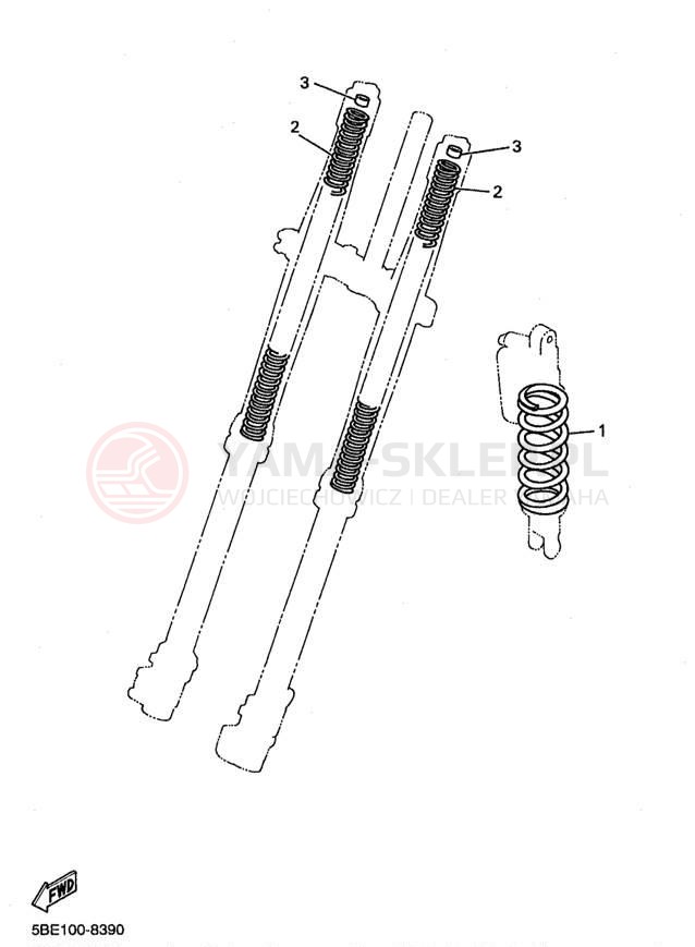 Schemat "Zawieszenie przód" do Yamaha WR400F WR400FK