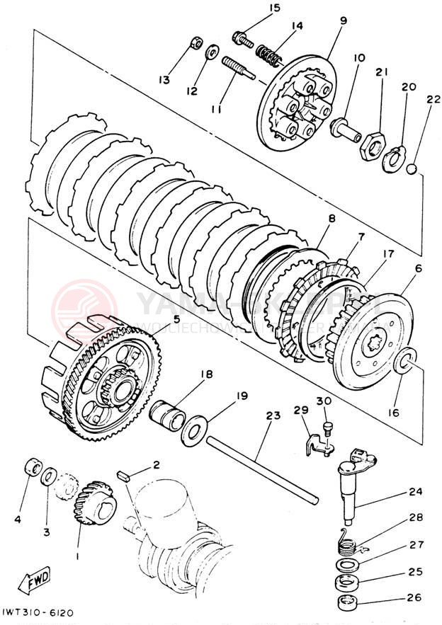 Schemat "sprzęgło" do Yamaha BANSHEE YFZ350F_MN