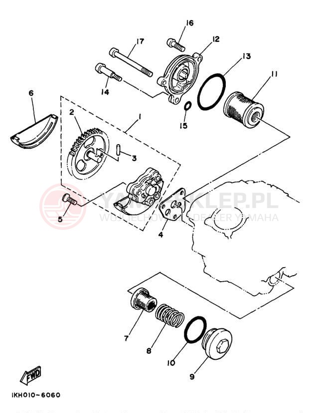 Schemat "Pompa olejowa" do Yamaha SEROW XT225J/XT225JC