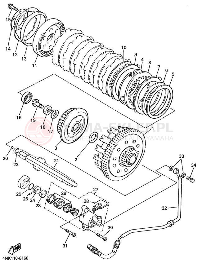 Schemat "sprzęgło" do Yamaha XVZ13ATL/XVZ13ATLC