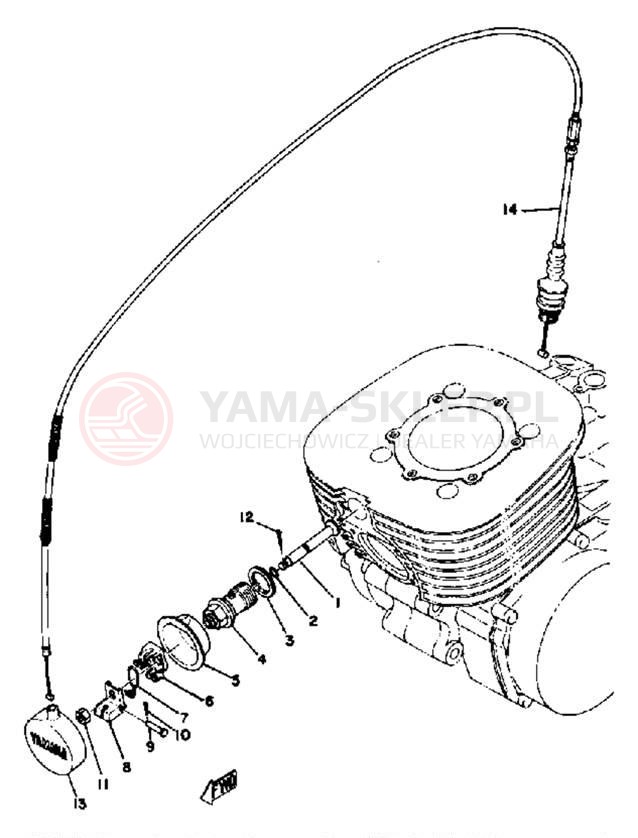 Schemat "Zawór dekompresujący" do Yamaha YZ400C