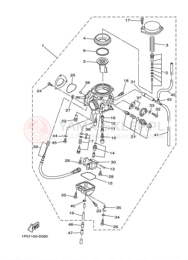Schemat "Gaźnik" do Yamaha BIG BEAR 250 YFM25BW