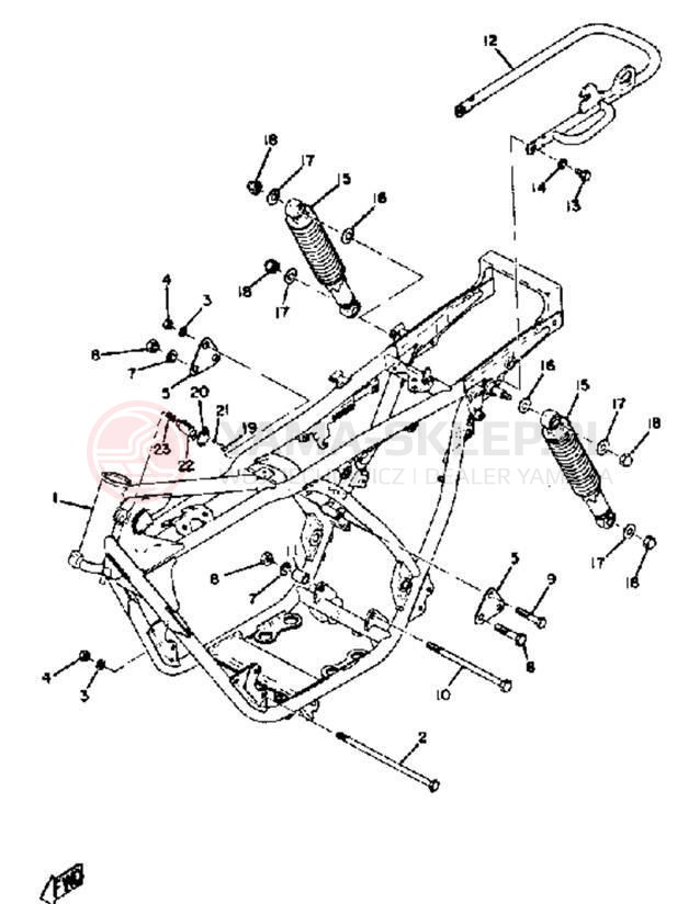 Schemat "Rama- siedzenie tył" do Yamaha DS7