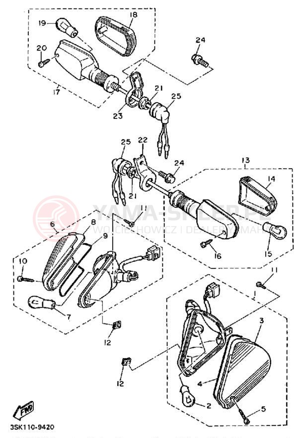 Schemat "kierunkowskazy" do Yamaha FJ1200WC/FJ1200W