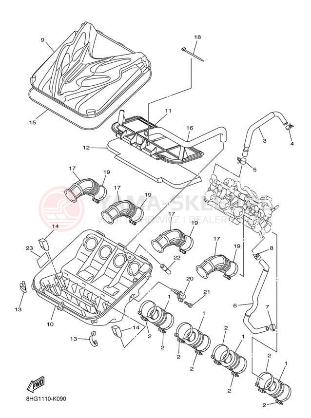 Schemat "Wtrysk paliwa" do Yamaha APEX SE RX10PSBB/RX10PSBL