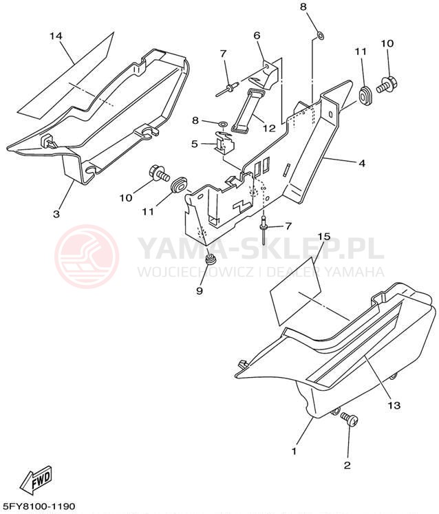 Schemat "Pokrywa boczna" do Yamaha TW200 TW200PC/TW200P