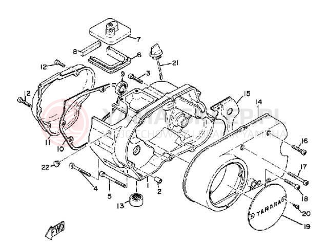 Schemat "Pokrywa silnika" do Yamaha YG5S
