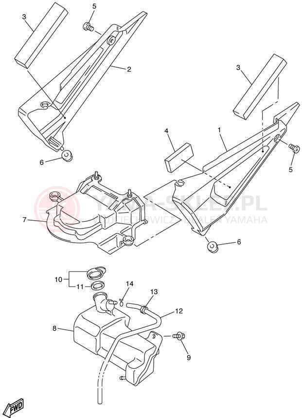 Schemat "Pokrywa boczna" do Yamaha FZ1 FZS1000N/FZS1000NC