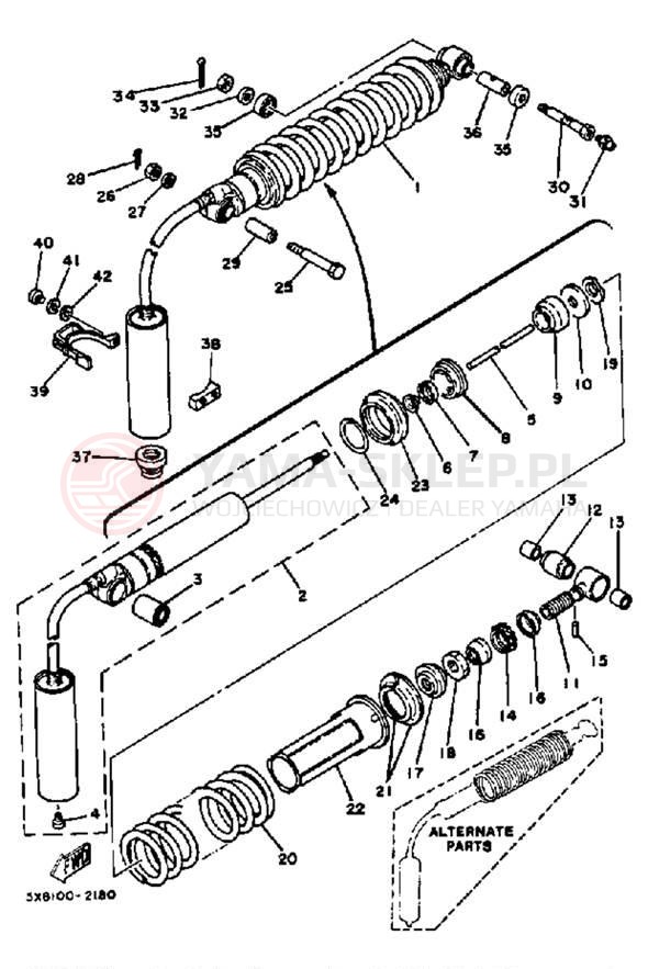 Schemat "zawieszenie tył" do Yamaha IT175J
