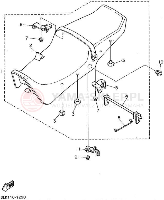 Schemat "siedzenie" do Yamaha FZR1000G/FZR1000GC