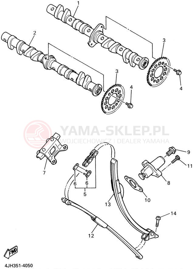 Schemat "Rozrząd - łańcuszek" do Yamaha YZF600R YZF600RPC/YZF600RP