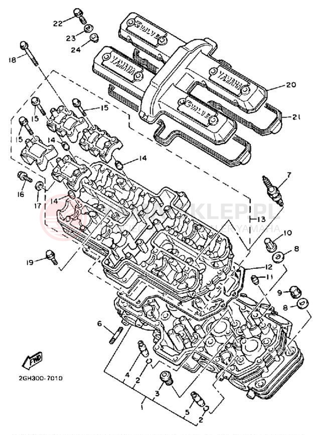Schemat "głowica" do Yamaha FZR1000TC/FZR1000T