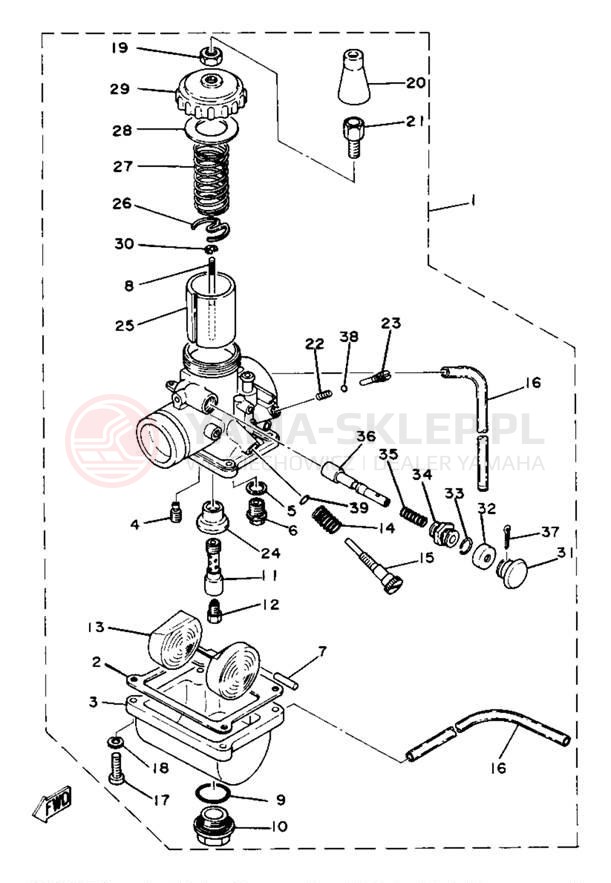 Schemat "Gaźnik" do Yamaha YZ80H