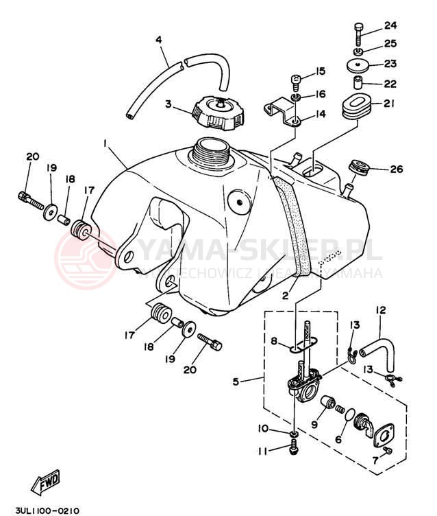 Schemat "zbiornik paliwa" do Yamaha RT100K