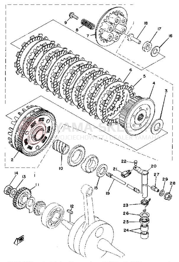 Schemat "sprzęgło" do Yamaha SR500H