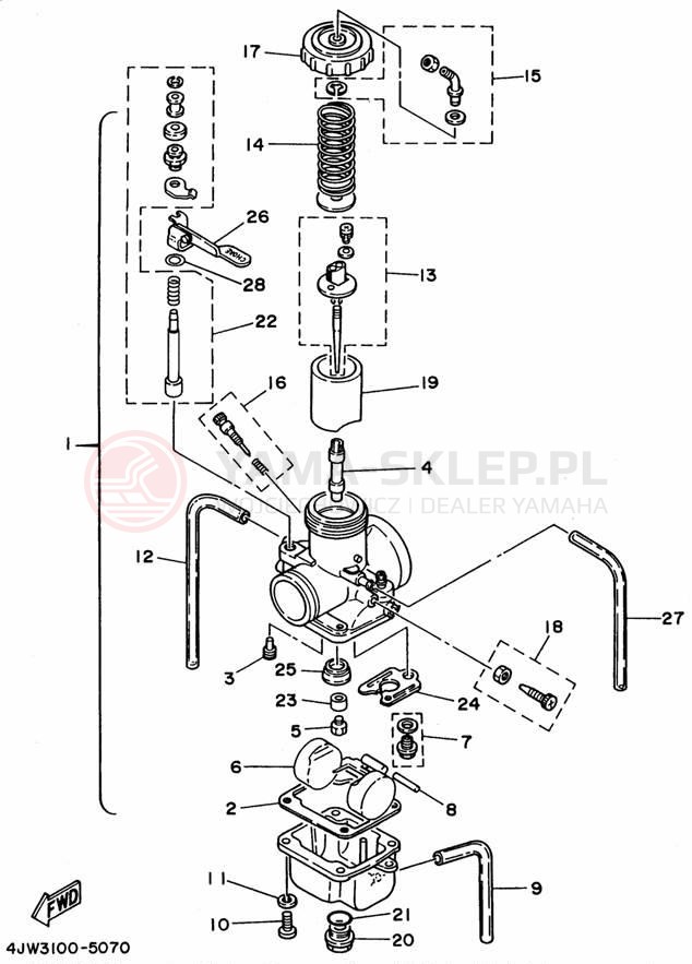Schemat "Gaźnik" do Yamaha WR250ZH