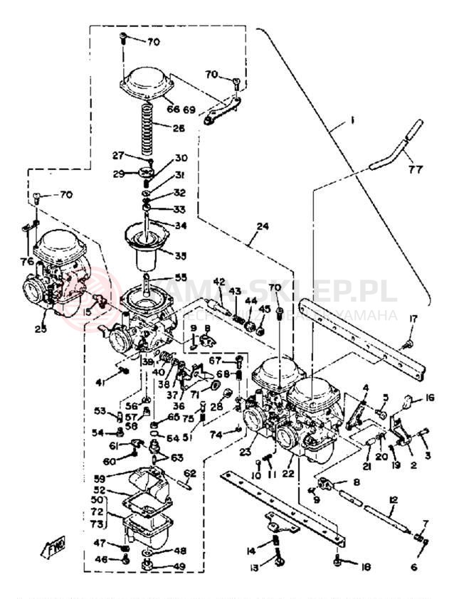 Schemat "Gaźnik" do Yamaha XS1100SG