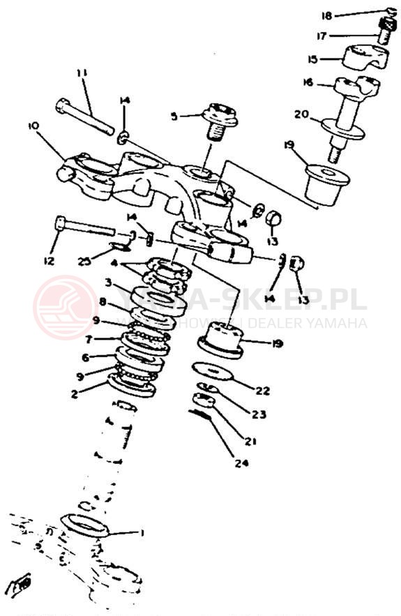Schemat "Półki zawieszenia" do Yamaha XS650H